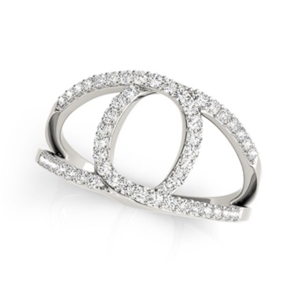 Evil Eye Full Pavé .5ct Diamond Ring 14k White Gold